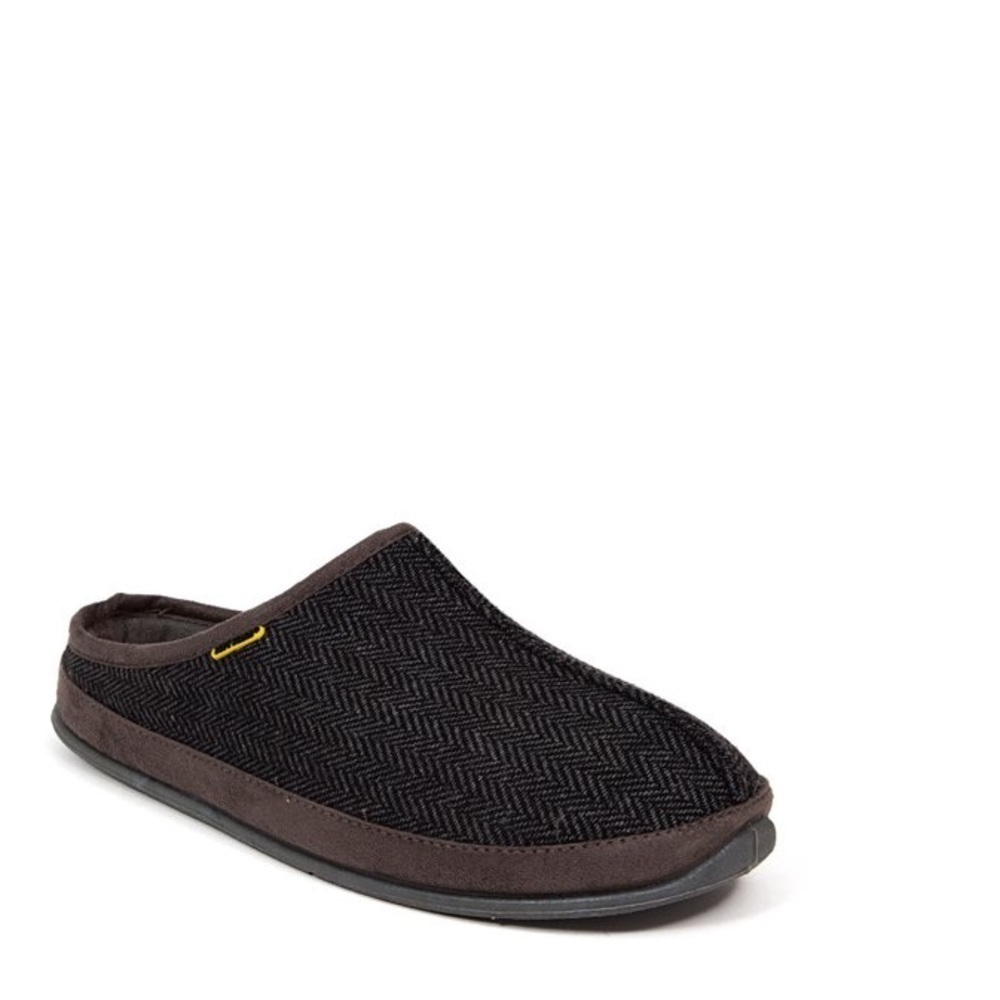 Soft Stags Men's Wanderer Clog Slippers in black tweed size 11W